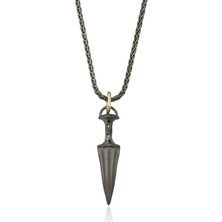 Melie Jewelry Dagger 14 Ayar Altın ve 925 Ayar Gümüş Erkek Kolye