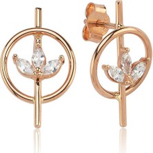 Hamza Yılmaz Jewelry Minimal Tasarım 3 Yaprak 14 Ayar Altın Kadın Küpe