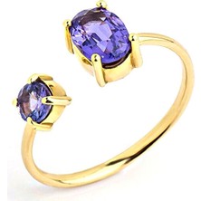 The Anoukis Deep Sea Ring Tanzanite 14 Ayar Kadın Altın Yüzük
