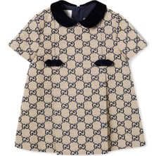 Gucci Mavi Kız Bebek Elbise