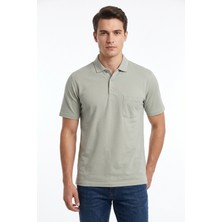 Çizgi Triko Erkek Büyük Beden Polo Yaka Kısa Kollu Cepli Tişört 5305 BGL-ST05538