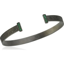 Melie Jewelry Marcus 925 Ayar Gümüş Tsavorite Erkek Bileklik