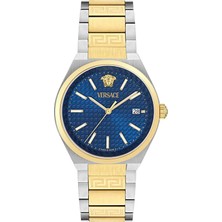 Versace VRSCVE0F00325 Altın Rengi Metalik Gri Çelik Unisex Kol Saati