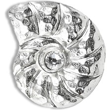 Gaios Swirl Gümüş Kaplama Kristal Kadın Broş