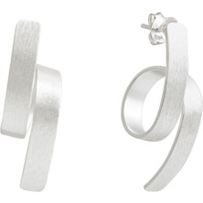 Lokkum Kıvrımlı 925 Ayar Gümüş Kadın Küpe