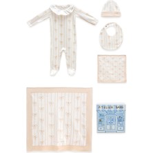 Atelier Babbi Kurdele Bej Kız Bebek 5li Yenidoğan Seti