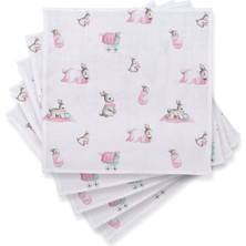 Deux Lapins %100 Bebe Lapin Rose Müslin 5’li Kız Bebek Omuz Bezi