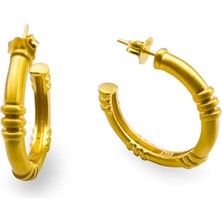 Juliette Lea Gold Kadın Mat Gümüş Büyük Küpe