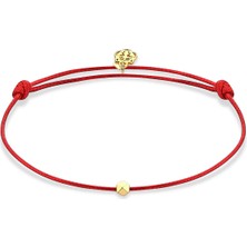 Les Tigres Kaplan Charm Kırmızı 14 Ayar Altın Unisex Ip Bileklik
