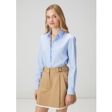  club slim fit non-ıron mavi gömlek