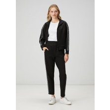 club siyah club şeritli havuç formlu jogger pantolon