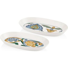 The Mia Limoncello Gri Seramik Oval 2'li Servis Seti