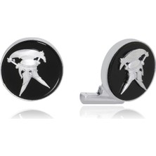 Melie Jewelry Helmet 925 Ayar Gümüş Oniks Erkek Kol Düğmesi