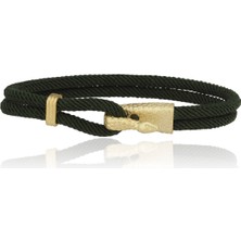 Melie Jewelry Snake Yeşil Ipli 925 Ayar Gümüş Erkek Bileklik