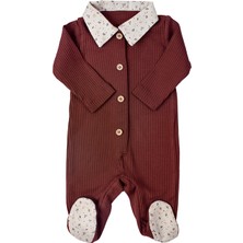 Koalav Dark Brick Uzun Kollu Ayaklı Unisex Bebek Tulum