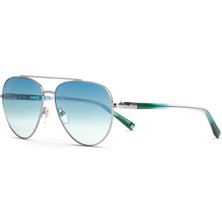 Burcu Esmersoy x Hermossa Hm 1667 C4 Gümüş Yeşil Metal Unisex Güneş Gözlüğü