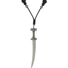 Bee Goddess Sword Kalın Erkek Siyah Pırlanta Onix Taşlı Gümüş