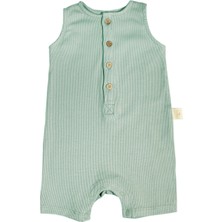 Miela Kids Ribbed Worker Overall Mint Unisex Bebek Tulum