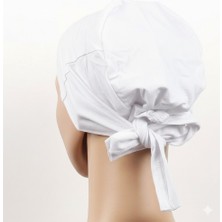 Dikişsiz Bağlamalı Tesettür Bone - Bağlamalı Bandana Beyaz 5 Adet
