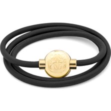 Loewe Pebble Siyah Gold Kadın Deri Bileklik