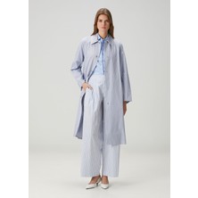 Rag & Bone Chappell Mavi Çizgili Poplin Pantolon