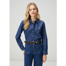  club koyu mavi basic denim gömlek