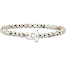 Aleyna Cebeci Jewelry Howlite Guardian 925 Ayar Gümüş Erkek Bileklik