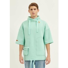 Nasaqu Cava Yeşil Oversize Kapüşonlu Sweatshirt