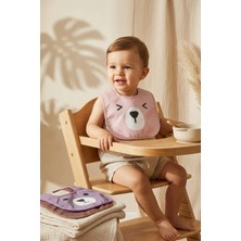 Gees Global Beary Comfort 3'lü Paket Sıvı Geçirmez Leke Tutmaz Ayıcık Figürlü Bebek Mama Önlüğü Seti