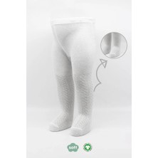 Nacario Mey Ithalat®   Tekli Zikzak Kabartma Penye Külotlu Çorap BS50108 Beyaz
