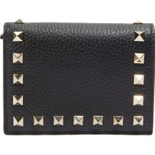 Valentino Garavani Rockstud Siyah Kadın Deri Cüzdan