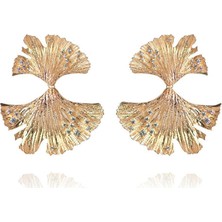 Apples & Figs Golden Hues Ginkgo Earrings Altın Kaplama Kadın Küpe