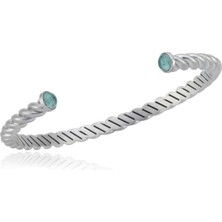 Melie Jewelry Marcus 925 Ayar Blue Topaz Burgu Gümüş Erkek Bileklik