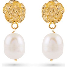 Ecru Atelier Fleur Gold Kadın Inci Küpe