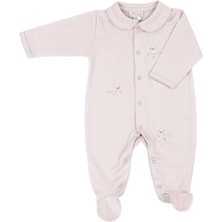 Princess Baby Pembe Nakışlı Kız Bebek Patikli Tulum