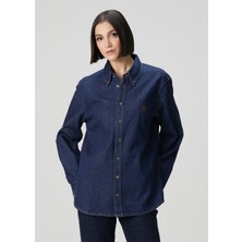 Ami Paris Classic Fit Lacivert Denim Gömlek