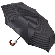 Fulton Chelsea 2 City Stripe Black & Grey Erkek Şemsiye