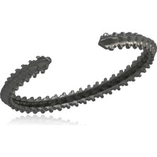 Melie Jewelry Skeleton 925 Ayar Gümüş Üzeri Siyah Kaplama Erkek Bileklik