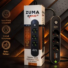 Zuma 3'lü Akım Korumalı Priz 2 Metre