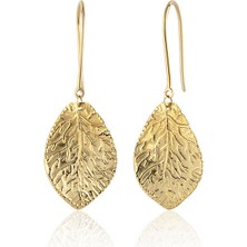 Orena Jewelry Harem Leaf 14 Ayar Altın Kadın Küpe