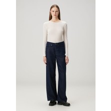 Rag & Bone Logan Wide Leg Koyu Mavi Jean Pantolon