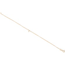 Collection Taşlı Harf Detaylı Kadın Altın Bileklik