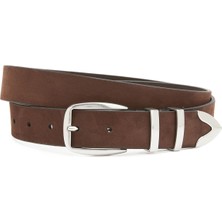  collection kahverengi erkek nubuk kemer