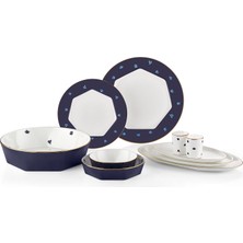 Koleksiyon Mislina Kobalt Bone China 12 Kişilik 55 Parça Yemek Takımı