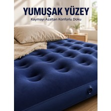 sbodurhome Dış Mekan Şişme Yatak Çift Kişilik Flokeli Yüzey Konforlu Kullanım