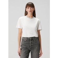 Golden Goose Kırık Beyaz Taş Detaylı T-Shirt