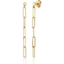 Orena Jewelry Paperclip 14 Ayar Kadın Altın Küpe