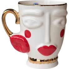 Todandco Rukiye Daisy Mug Kırmızı Makyaj Seramik Bardak
