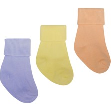 Lille Trove Renkli Yenidoğan Unisex Bebek 3'lü Çorap Seti
