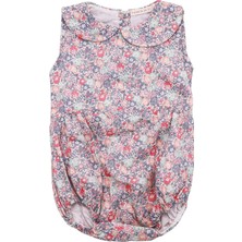 Mini & Kids Liberty Michelle Pastel Çiçek Desenli Bebe Yaka Kolsuz Kız Bebek Tulum